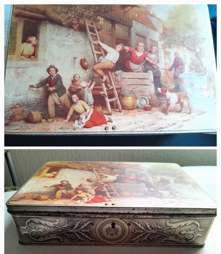 Ancienne boite biscuits - a, en